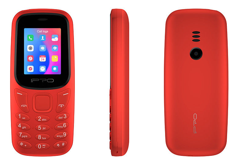 0.08MP Camera IPRO Mobile Phone , Bluetooth Dual Sim Cell Phone 800mAh Red Color