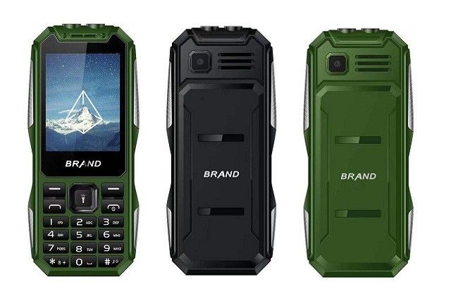 Durable Rugged Mobile Phones 2500mah Battery Dual SIM Dual Standby