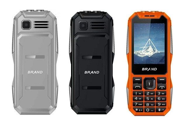 Wireless FM Rugged Mobile Phones Slim Bar Phone With Metal Texture On The Side